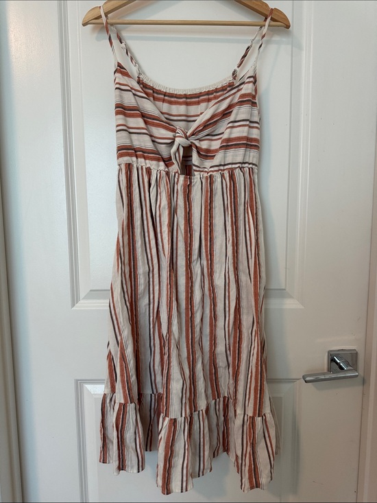 Dresses & Skirts - Striped Tie-Front Sundress in Cream and Rust
